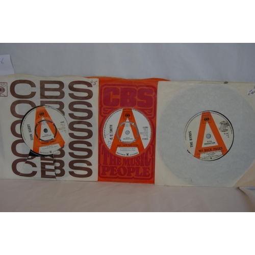 46 - Three CBS promo singles - The Byrds, My Back Pages, O.C. Smith, Baby, I Need Your Loving and John Ba... 