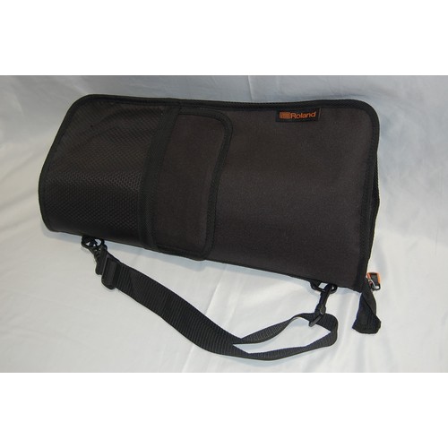 202 - Percussionists stick bag, containing numerous pairs of drums sticks mostly Tama, tuning key etc