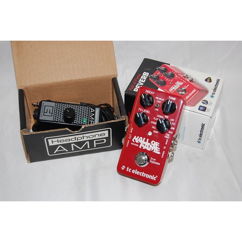 232 - TC Electronic Hall of Fame guitar effect pedal in original box plus Electo-Harmonix headphone amplif... 