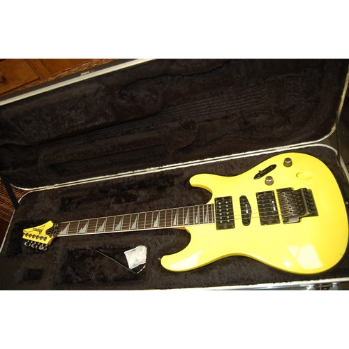 241 - 1994 yellow Ibanez S540 electric guitar with Ibanez case