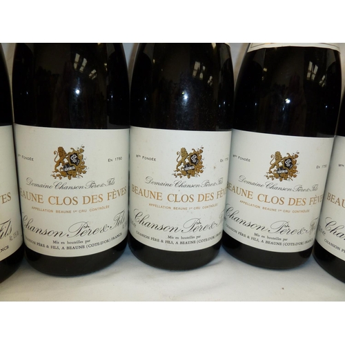 26 - Five bottles of 1993 Beaune Clos des feves Chanson Pere & Fils (no ullage)