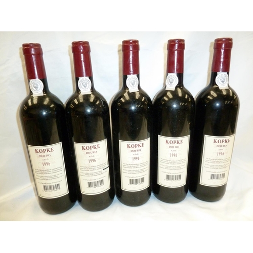 36 - Five bottles of 1996 Kopke Douro red wine (no ullage)