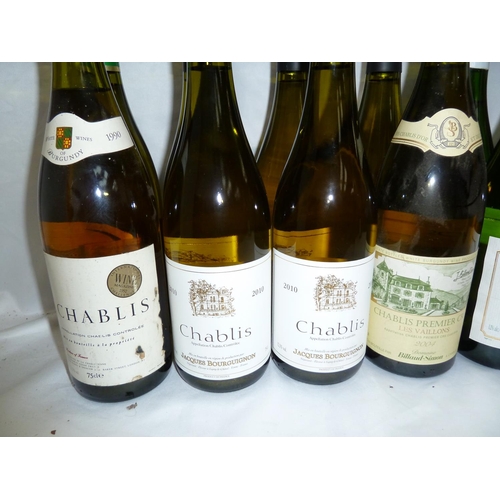 37 - Eight bottles of Chablis 1990, 2004, 2010 & 2015 together with four bottles of Sauvignon 2009 (no ul... 