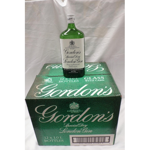 4 - Case of twelve litre bottles of Gordon's Special Dry, London Gin (no ullage)