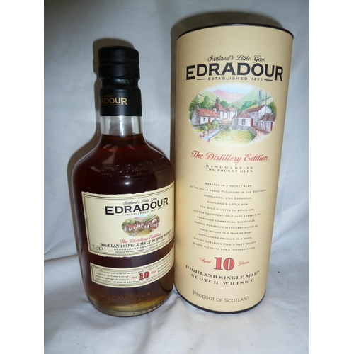 40 - Box of six 70 cl bottles of Edradour Highland single malt Scotch whisky,  Aged 10 years  in canister... 