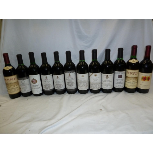 44 - Twelve bottles of 1980's and 1990's mostly Eastern European Red Wines