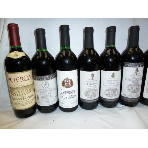 44 - Twelve bottles of 1980's and 1990's mostly Eastern European Red Wines