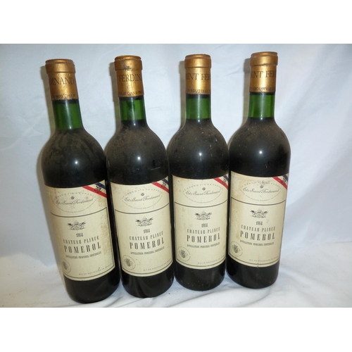 45 - Four bottles of 1964 Chateau Plince Pomerol (ullage bottom of neck).