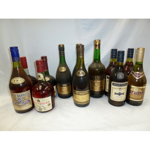 55 - Twelve bottles of French Brandy various makes (little ullage)