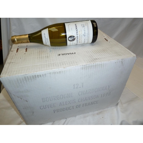 56 - A sealed case of 1998 Bourgogne Chardonnay Cuvee Alexis Chanson plus a bottle