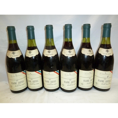 62 - Six bottles of 1970 Beanne Greves ler Cru (ullage bottom of neck)