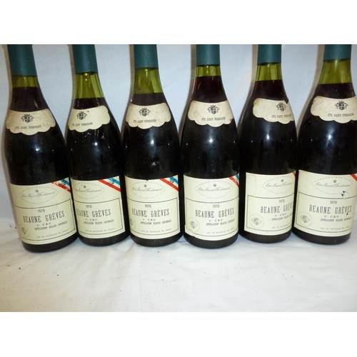 62 - Six bottles of 1970 Beanne Greves ler Cru (ullage bottom of neck)