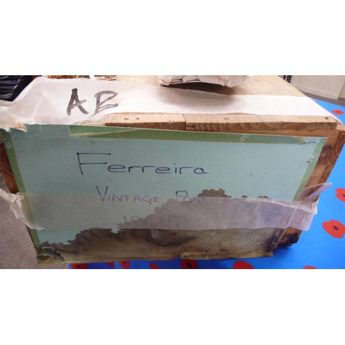 340 - A case of twelve bottles of Ferreira 1963 vintage port (some leakage)