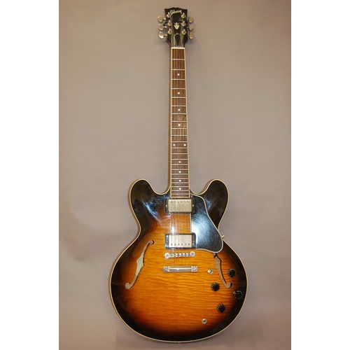 106 - 1998 Gibson 335 tobacco sunburst electric guitar, with two humbucker pickups, Grover tuning pegs, tu... 