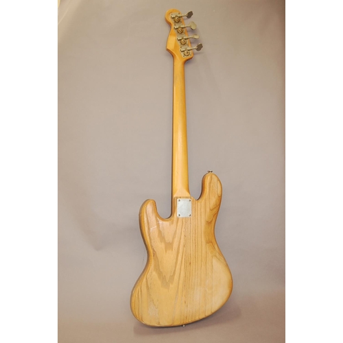 108 - Armed custom four string electric bass guitar - in need of attention