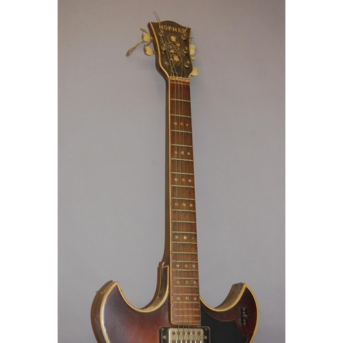 109 - Hofner Ambassador 5126 six string electric hollow body guitar, two humbucker pickups, Bigsby tremolo... 