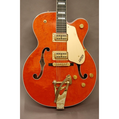 159 - In wonderful condition Gretsch model 6120 orange stain six string electric hollow body guitar, with ... 