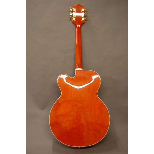 159 - In wonderful condition Gretsch model 6120 orange stain six string electric hollow body guitar, with ... 