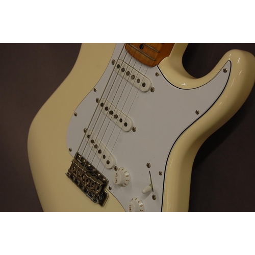 162 - Possibly 1978 Fender Stratocaster in white - pickguard has been replaced as have the pickups, chome ... 