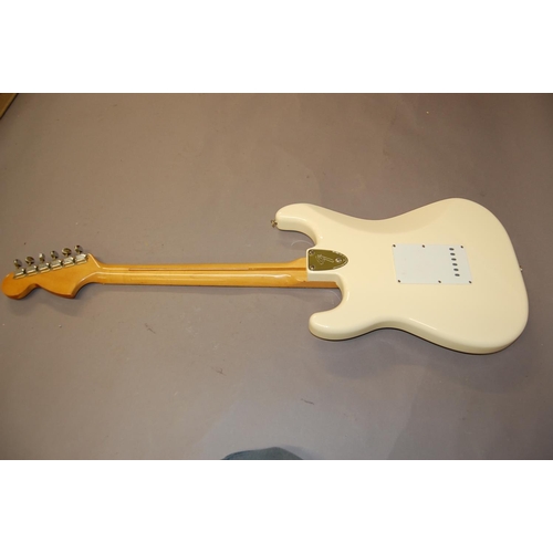 162 - Possibly 1978 Fender Stratocaster in white - pickguard has been replaced as have the pickups, chome ... 