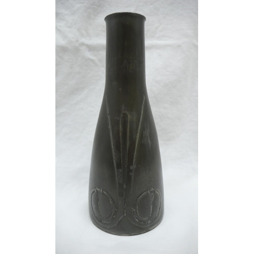 9 - Archibald Knox for Liberty & Co. Tudric Pewter bottle vase with seed and stem decoration, No. 0323, ... 