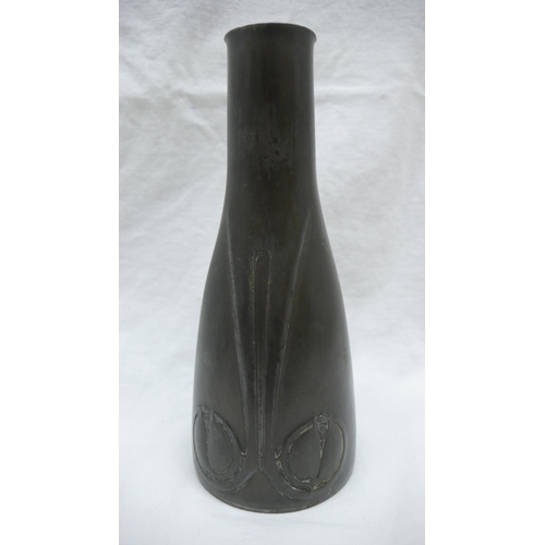 9 - Archibald Knox for Liberty & Co. Tudric Pewter bottle vase with seed and stem decoration, No. 0323, ... 