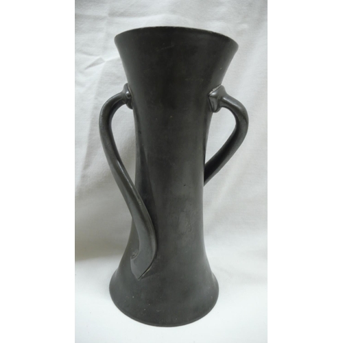 85 - Liberty & Co - Tudric Pewter concave trumpet shaped vase with twist arms No. 030.  Designed by Olive... 