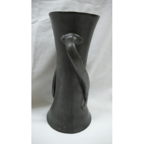 85 - Liberty & Co - Tudric Pewter concave trumpet shaped vase with twist arms No. 030.  Designed by Olive... 