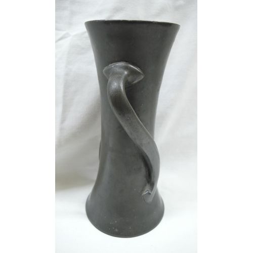 85 - Liberty & Co - Tudric Pewter concave trumpet shaped vase with twist arms No. 030.  Designed by Olive... 