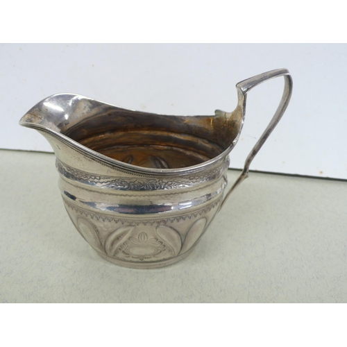 4 - GIII oval silver cream jug - London 1803 - 4. 50 ozt