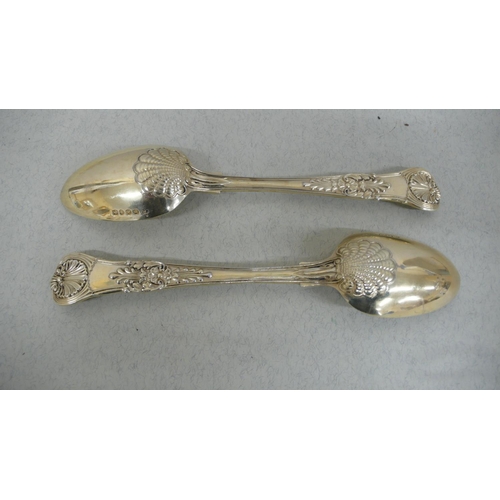 49 - WIV pair of ornate silver gilt serving spoons - London  1833 - 7 ozt. - Maker William Chawner