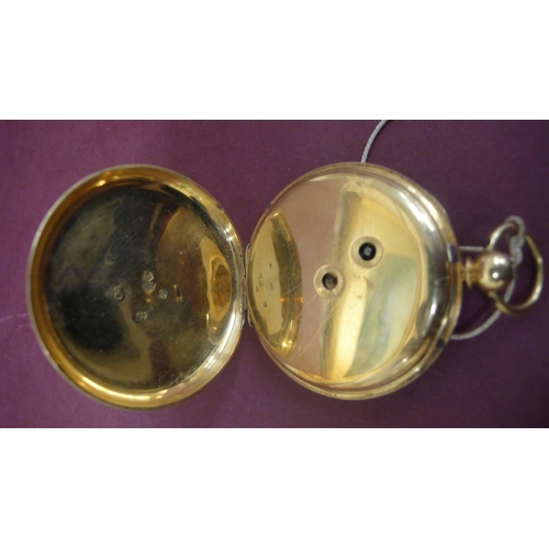 121 - 18 ct. gold cased key wind pocket watch maker Thos Bunyan Manchester No. 3992 - Chester 1854 - Maker... 