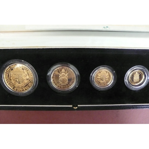 137 - Gold proof sovereign collection 500th Anniversary of the first gold sovereign 1489-1989 cased No. 28... 