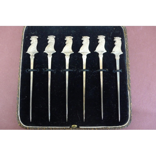 171 - Set of silver cocktail sticks - Sheffield 1928 (cased)