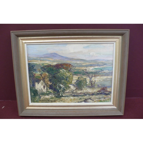 184 - William Hoggatt, R.I, R.B.C, Manx Countryside, Howe Glen, oil on board, signed original label verso,... 