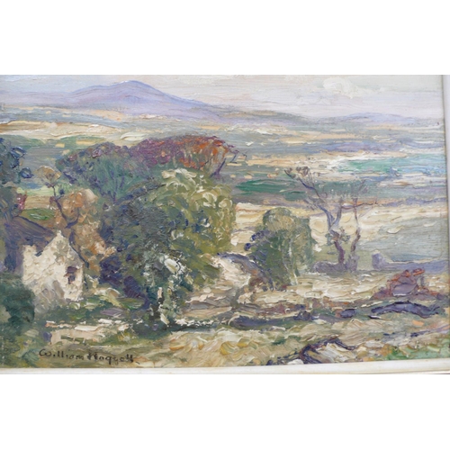 184 - William Hoggatt, R.I, R.B.C, Manx Countryside, Howe Glen, oil on board, signed original label verso,... 