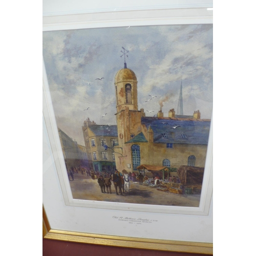 192 - Edward Christian Quayle (1872 - 1946), Old St Matthews, Douglas Isle of Man, watercolour, signed, 14... 