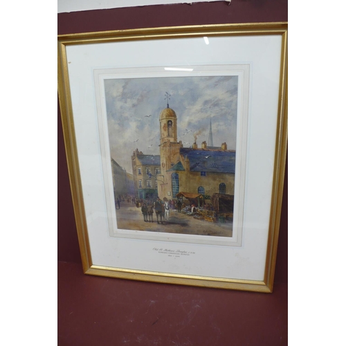 192 - Edward Christian Quayle (1872 - 1946), Old St Matthews, Douglas Isle of Man, watercolour, signed, 14... 