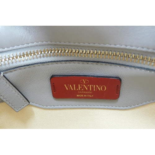 206 - Valentino 'Garavani Candy stud' shoulder bag, light grey quilted leather with leather shoulder and s... 