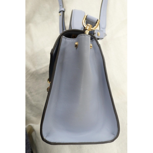 207 - Michael Kors pale blue leather handbag with shoulder and short handle, gold plated fittings, outside... 