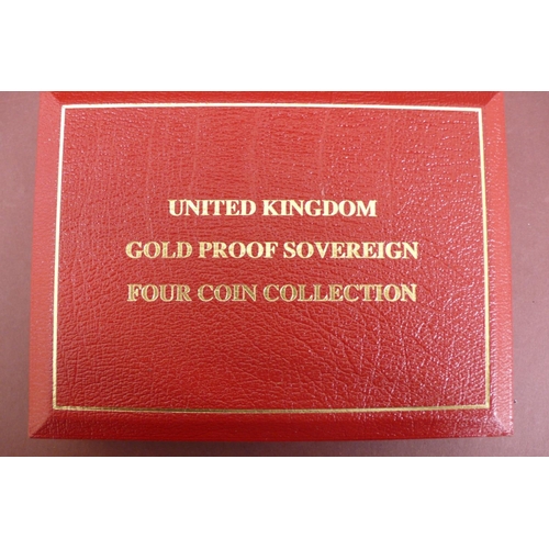 237 - 1997 UK gold proof sovereign four coin set cased with certificate No. 550, £5, £2, sovereign and hal... 