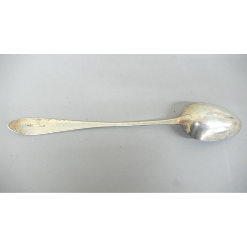 91 - A GIII Irish silver basting spoon with bright cut decoration, Cork circa 1795 - 4 ozt - maker James ... 