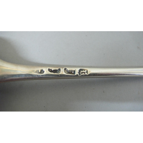 95 - Two GIII silver serving spoons 1) Scroll top London 1772 Thomas Chawner & 2)Fiddle pattern London 18... 