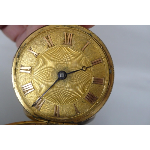 284 - Viner & Co Regent Street London gold plated key wind pocket watch with machine turned decoration to ... 