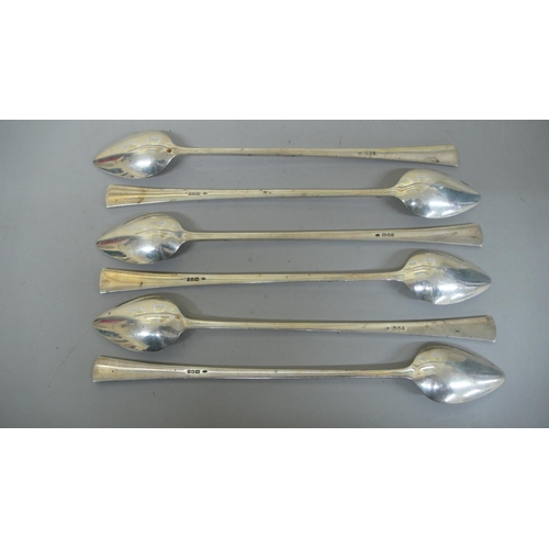 78 - Set of six Stuart Devlin Parcel Gilt silver hand forged sundae spoons with floral decoration to hand... 