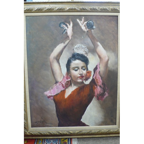 365 - Pal Fried (1893-1976), Flamenco Dancer - Christine, oil on canvas, 30 x 24 cms approx, signed