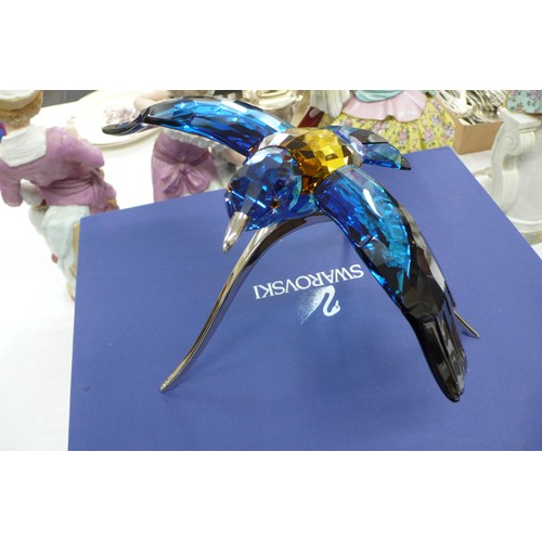 369 - Swarovski impressive coloured crystal bird in flight Boxed