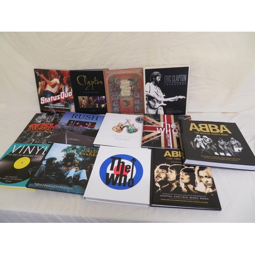 38 - Good collection of coffee table books - Status Quo, Eric Clapton, The Who, Abba etc