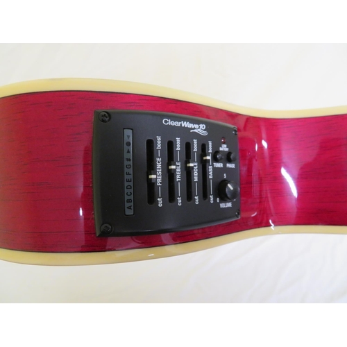 75 - Samich Greg bennett design acoustic six string guitar with Clearwave pre-amp/tuner, chrome hardware,... 