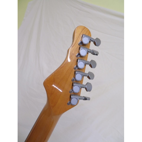 78 - Aslin Dane Stratocaster type guitar three single coil pickups, chrome hardware, ivory coloured plast... 